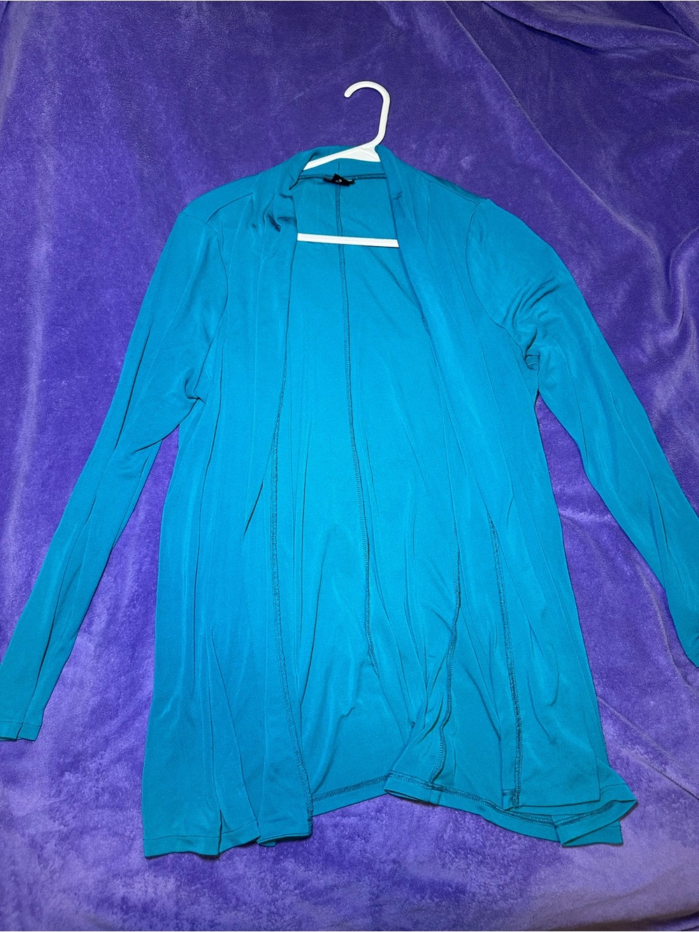 East 5th Teal Open Front Draped Cardigan